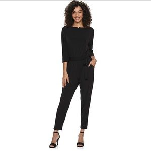 Nina Leonard Solid Ankle‎ Jumpsuit